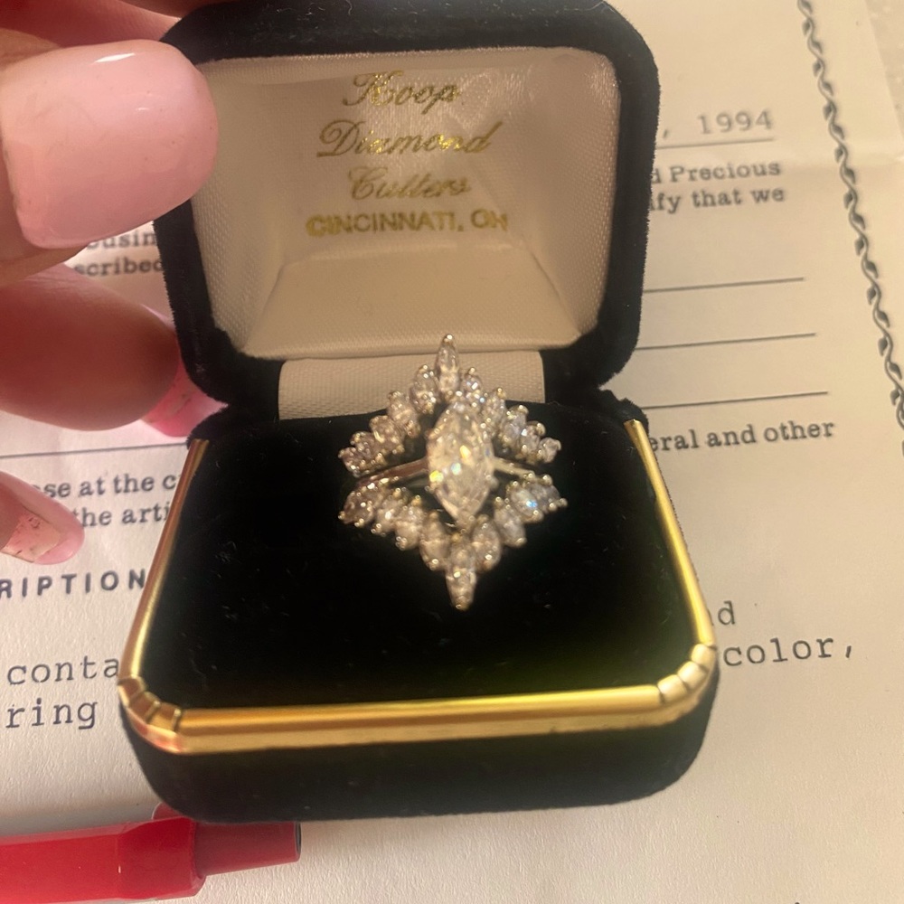 ONE 14K White Gold Engagement Ring, Containing one Marquise Diamond! 💍💍💍Sz 7 1/2